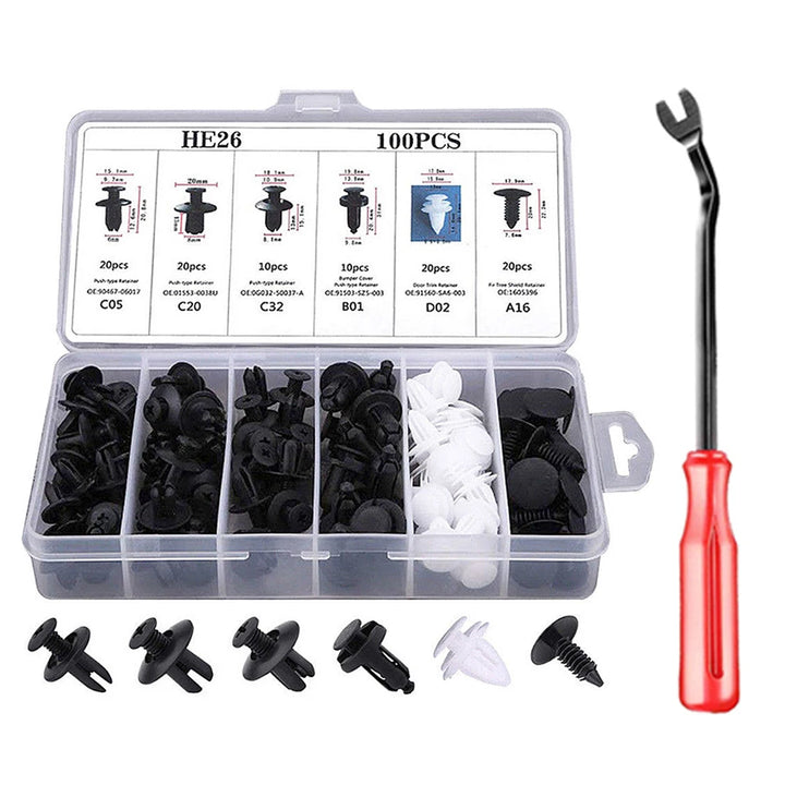 Universal Car Retainer Clips Kit | 100pcs Auto Body Fasteners - Carmodza.com
