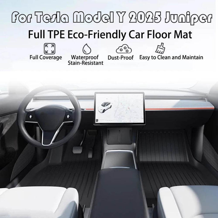 Tesla Model Y 2025 Mats - TPE Waterproof Floor Protection - Carmodza.com