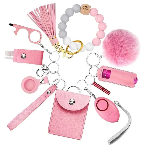 Women's Car Safety Keychain Set | 12-Piece Personal Alarm Kit - Carmodza.com