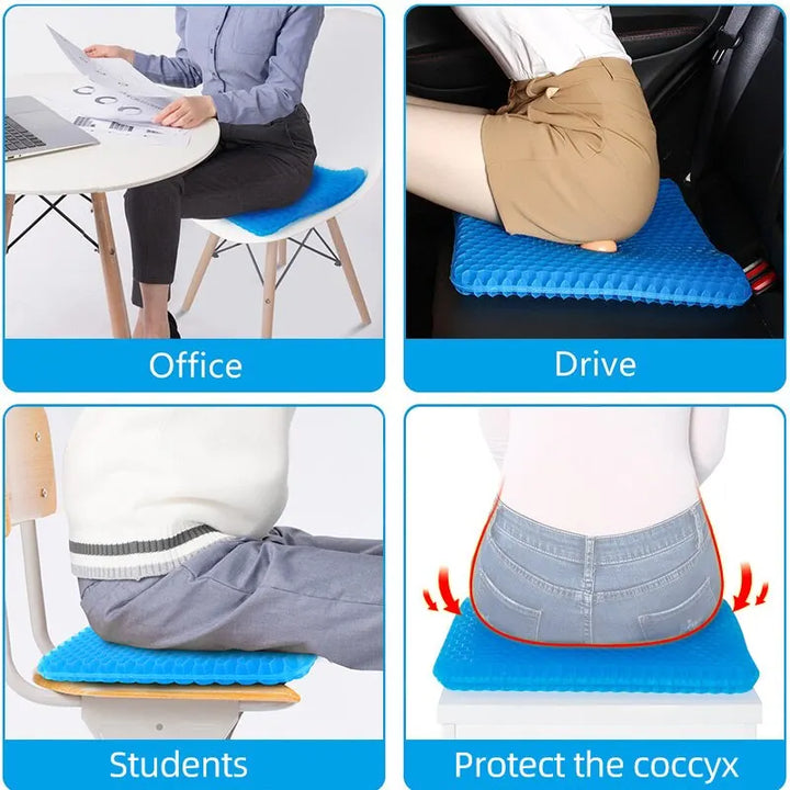 Gel Seat Cushion Car: Breathable Honeycomb Design - Carmodza.com