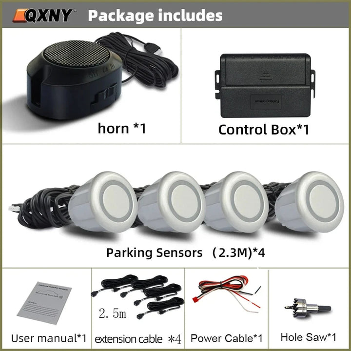 Universal Front Parking Radar System with Smart Buzzer Alarm - Carmodza.com