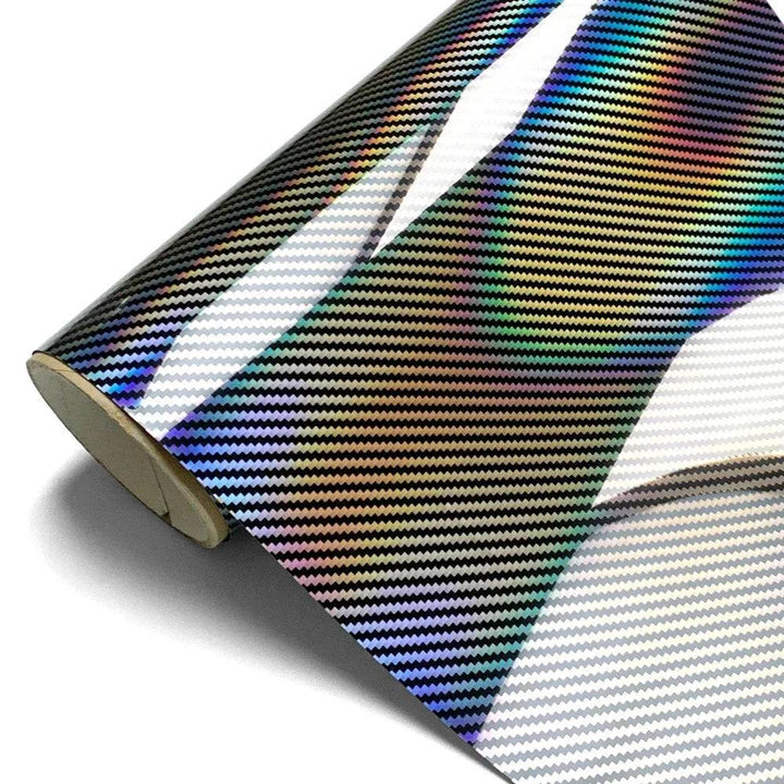 Holographic Carbon Fiber Vinyl Wrap | Glossy Car Sticker Film - Carmodza.com