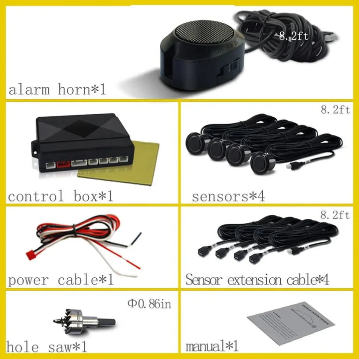 Universal Front Parking Radar System with Smart Buzzer Alarm - Carmodza.com