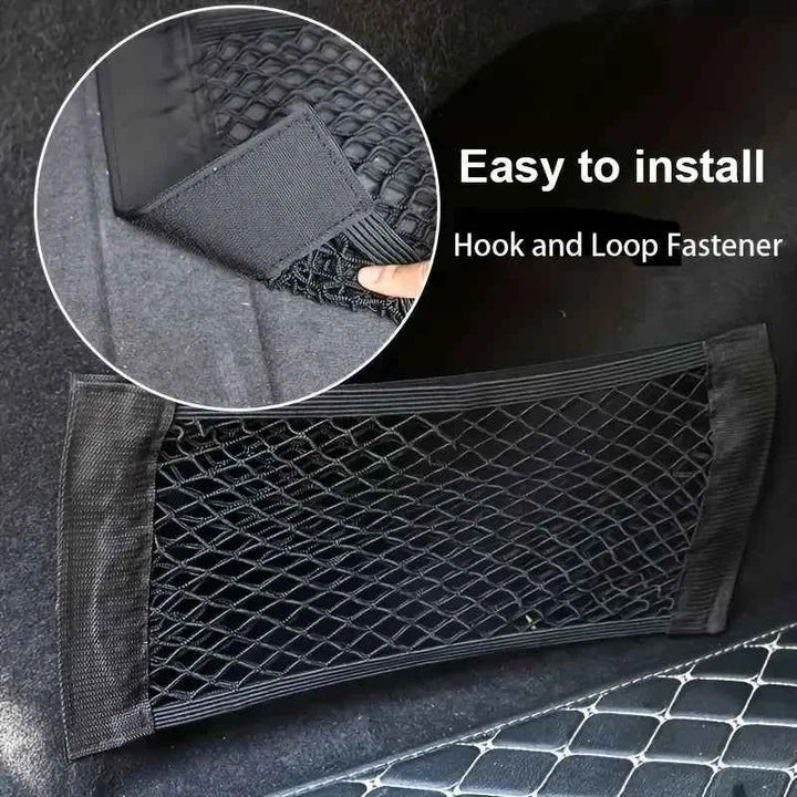 Car Trunk Mesh Organizer Net | Double-Layer Vehicle Storage Bag - Carmodza.com