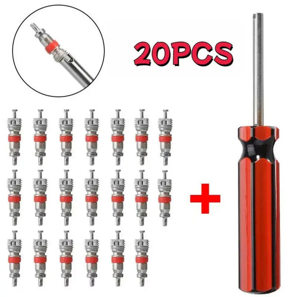 Car Tire Valve Core Tools: 20pcs Remover Kit