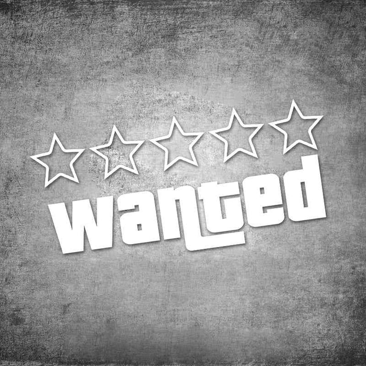 Wanted Pentagram Car Sticker | 5-Star Vinyl Decal for Car