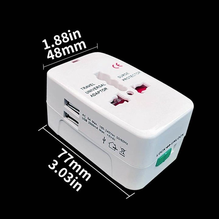 Universal Travel Adapter with USB Ports Charger - Carmodza.com