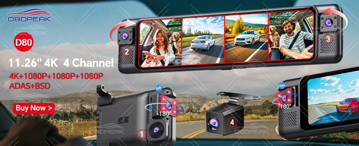 4K Wireless Carplay Android Auto Car DVR Dash Cam - Carmodza.com