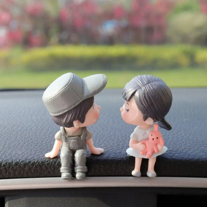 Home Decor Car Ornaments Creative Cartoon Couples Resin Kiss Figure - Carmodza.com