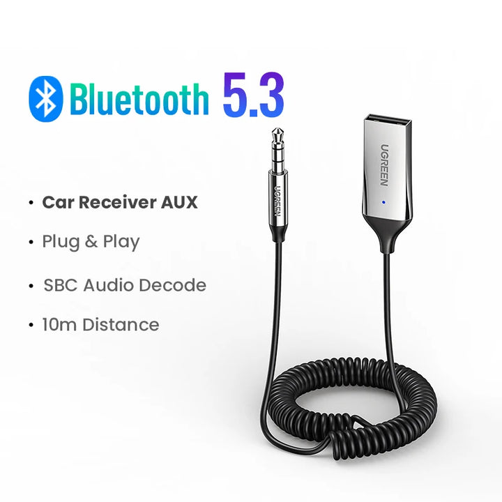 Bluetooth Receiver 5.3 Adapter Hands-Free Car Kits AUX Audio 3.5mm Jack Music Wireless Receiver for Car BT Transmitter - Carmodza.com