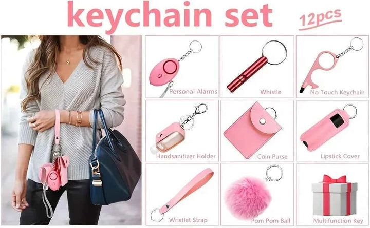 Women's Car Safety Keychain Set | 12-Piece Personal Alarm Kit - Carmodza.com