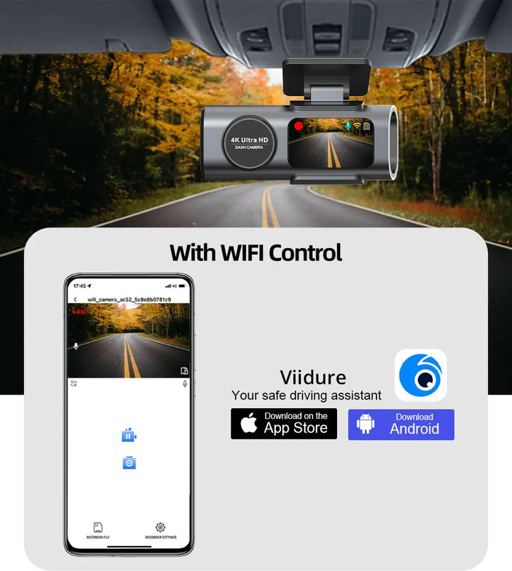 4K UHD Dash Cam Recorder - Car Camera with WiFi & GPS - Carmodza.com