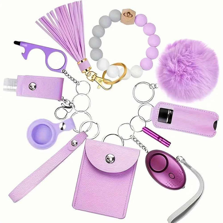 Women's Car Safety Keychain Set | 12-Piece Personal Alarm Kit - Carmodza.com