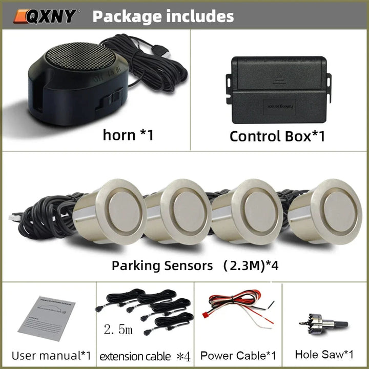 Universal Front Parking Radar System with Smart Buzzer Alarm - Carmodza.com