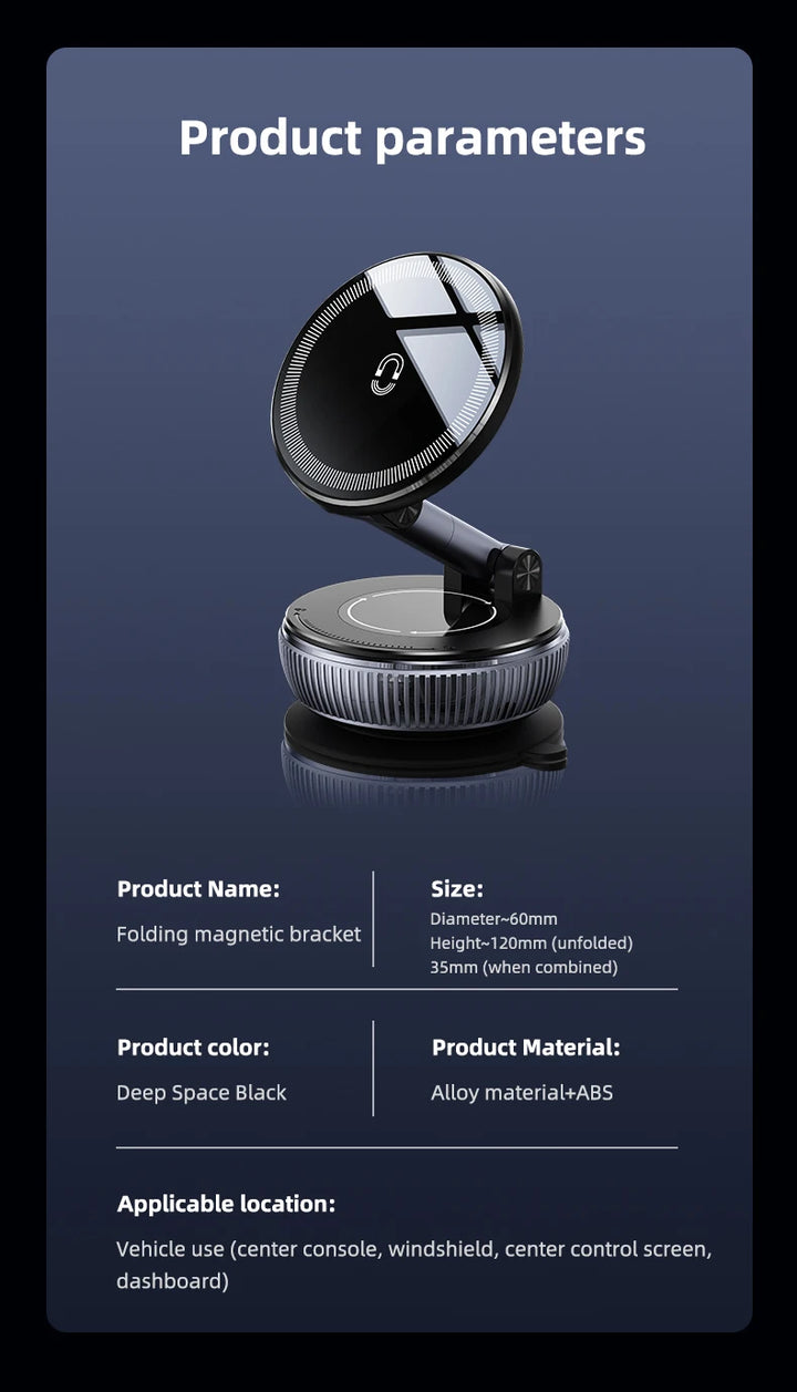 Magnetic Car Phone Holder Mount | 360° Rotating & Foldable - Carmodza.com