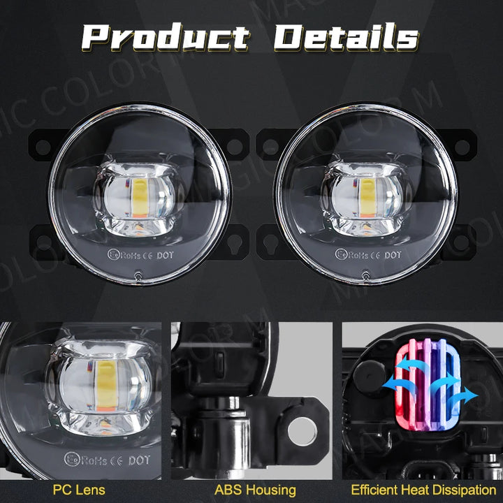 LED Fog Light For Citroen Ford Honda Suzuki Isuzu Mitsubishi Renault Auto Car Fog Lamp 8000LM 30W White Yellow 12V Waterproof - Carmodza.com