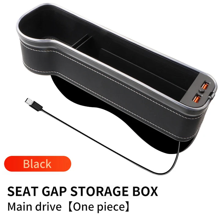 LED Car Seat Gap Organizer with USB, Cup Holder & 7-Color Light - Carmodza.com
