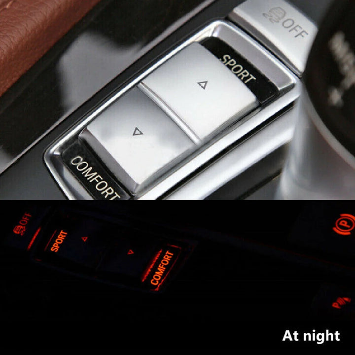 BMW Interior Switch Button Covers | Premium Silver ABS Trim Set - Carmodza.com