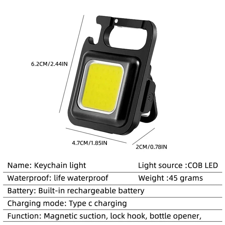 Rechargeable Car Keychain Flashlight with Magnet & Bottle Opener - Carmodza.com