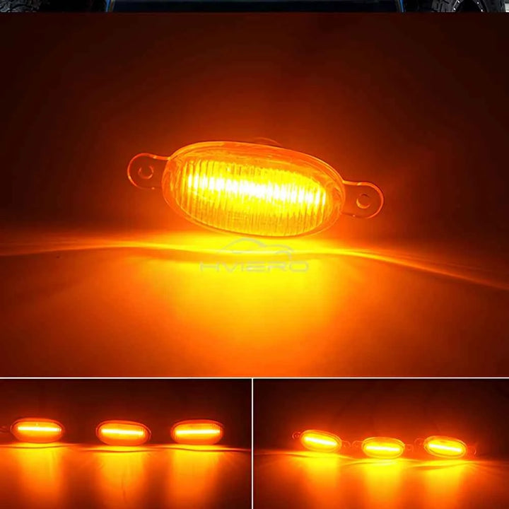 4X Car Grille Light Yellow Light Daytime Running Light LED Decorative Warning Light Pickup Truck Haze Light 12V Control Raptor