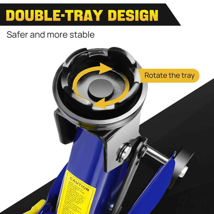 2 Ton Hydraulic Trolley Jack - Steel Car Lifter