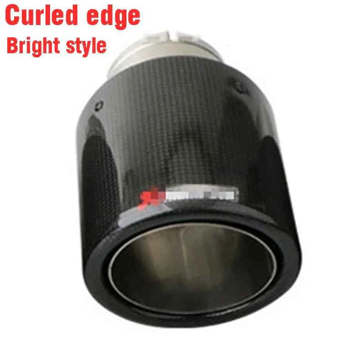 New Car bright Carbon Fiber Muffler Tip Exhaust System Pipe Mufflers Matte Universal Crimping Stainless steel Black exhaust tip