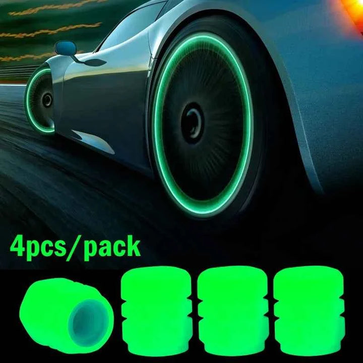 Luminous Car Tire Valve Caps | Universal Glow-in-the-Dark