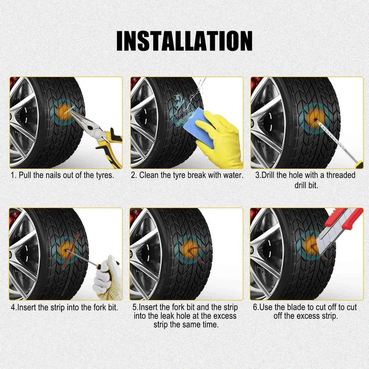 Car Tire Repair Emergency Kit | Puncture Plug Tools - Carmodza.com