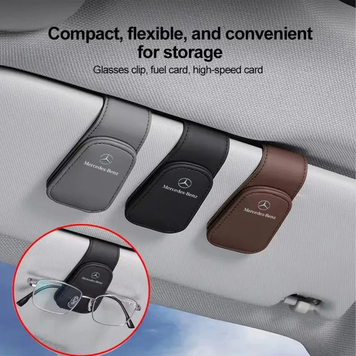 Mercedes-Benz Sun Visor Glasses Holder | Carbon Fiber Eyeglass Clip - Carmodza.com