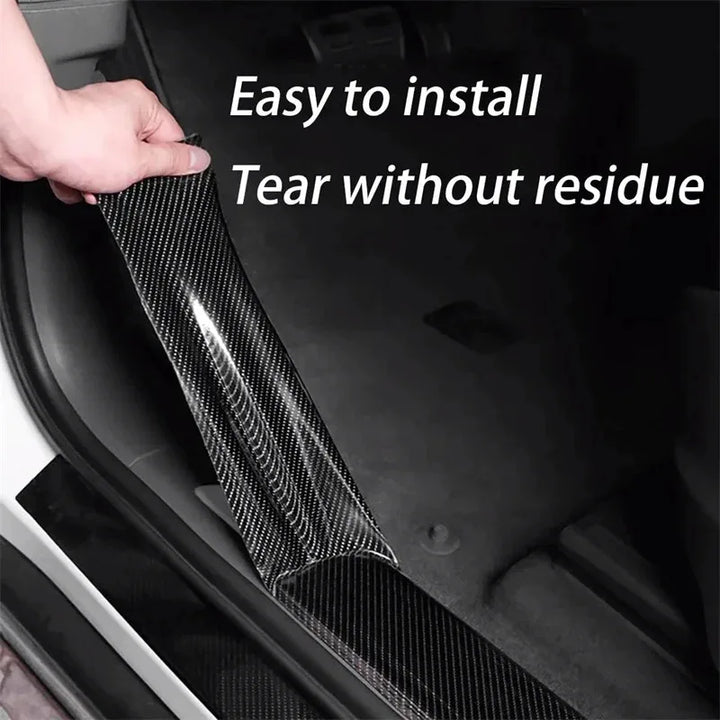 Carbon Fiber Door Sill Protector | Anti-Scratch Guard Tape - Carmodza.com