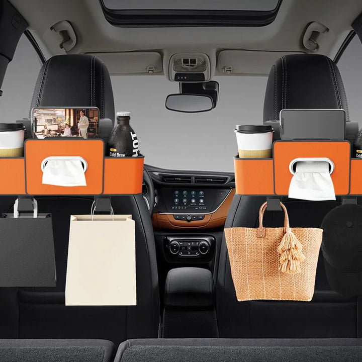 Car Backseat Storage Organizer Box with Cup & Phone Holder - Carmodza.com