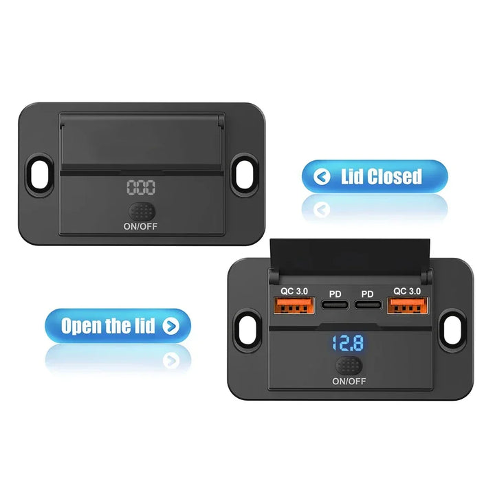 Fast Charge Car Socket Adapter with Switch | 12V-24V QC 3.0 & PD - Carmodza.com
