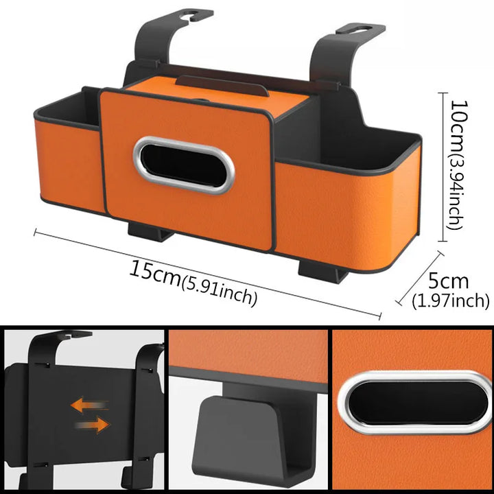 Car Backseat Storage Organizer Box with Cup & Phone Holder - Carmodza.com