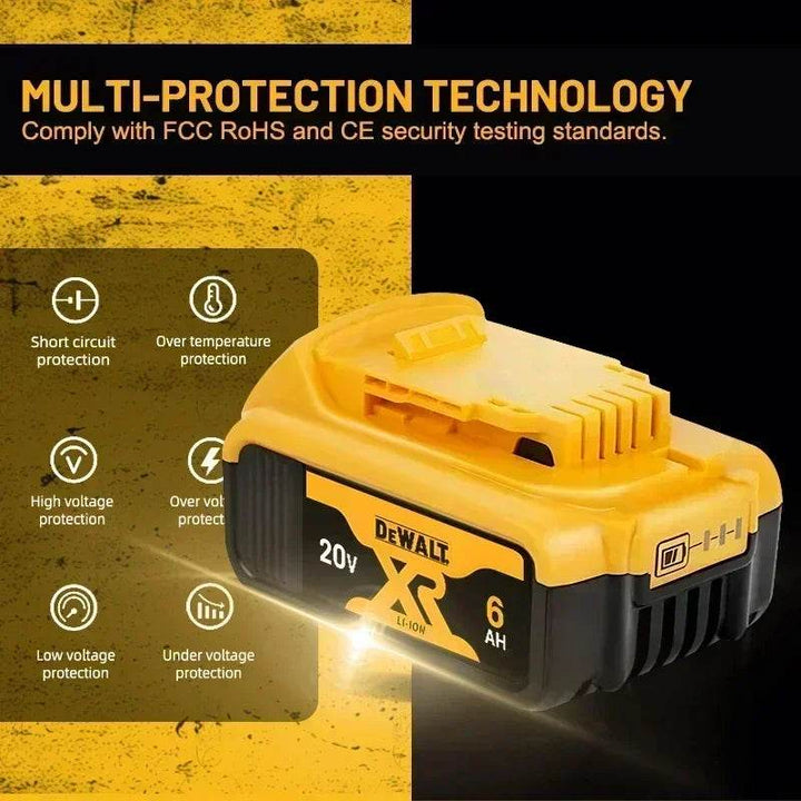 DEWALT 20V XR Battery Pack | 6Ah High-Capacity Li-Ion Battery - Carmodza.com