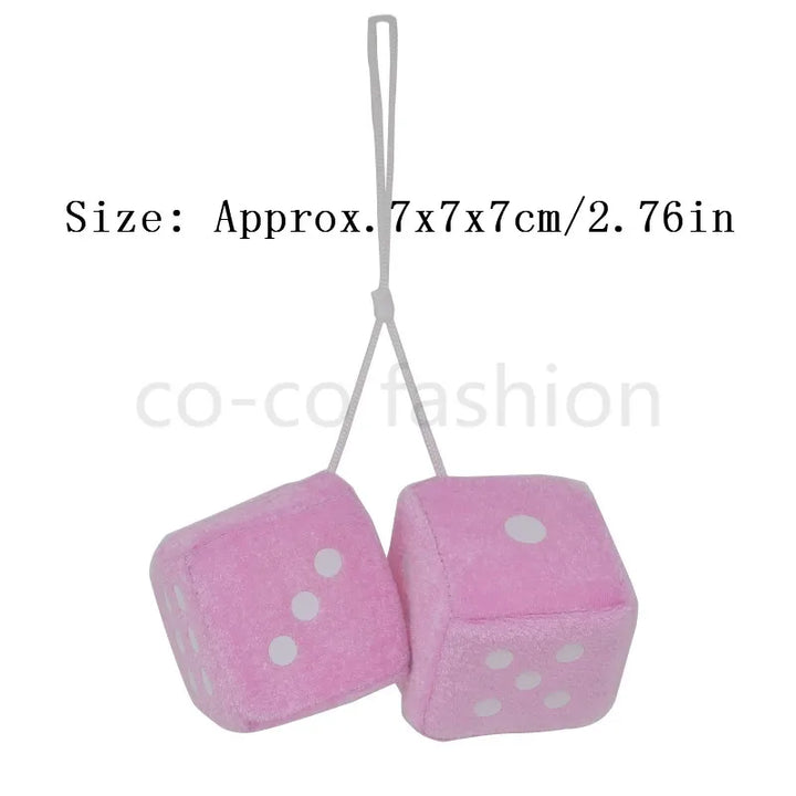 Dice Car Pendant: Velvet Plush Hanging Ornament New Year Gift - Carmodza.com