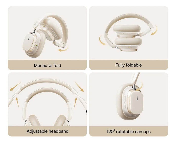 Baseus Wireless Noise Canceling Headphones - 120H Playtime - Carmodza.com