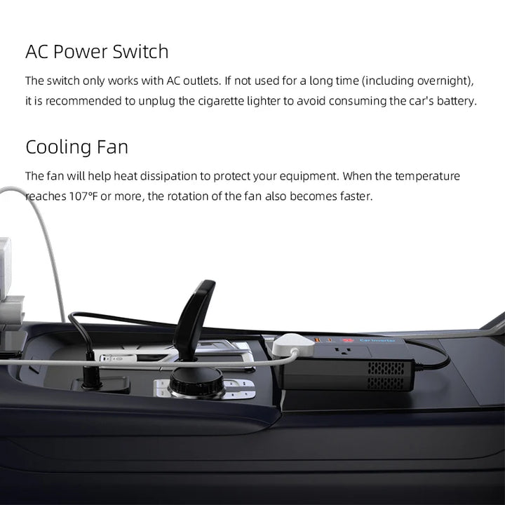 200W Car Power Inverter with USB & Type-C Ports - Carmodza.com