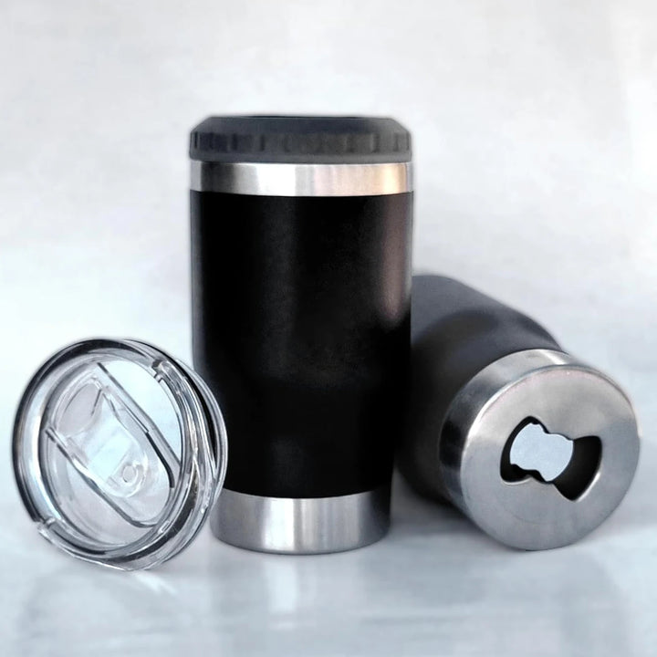 Car Insulated Can Cooler Cup – 4-in-1 Stainless Steel Tumbler - Carmodza.com