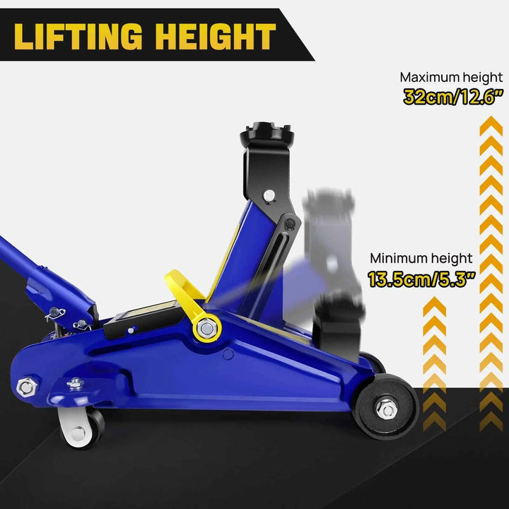 2 Ton Hydraulic Trolley Jack - Steel Car Lifter