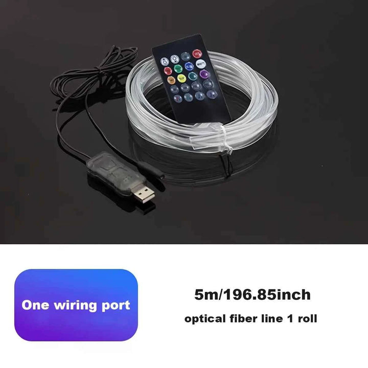 LED fiber optic light strip RGB neon light strip 24 key infrared remote control suitable for car interior decoration lightstrips