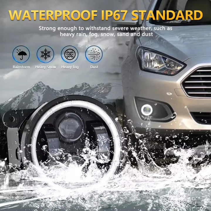 Wrangler LED Fog Lights with Halo DRL & Turn Signal - Carmodza.com