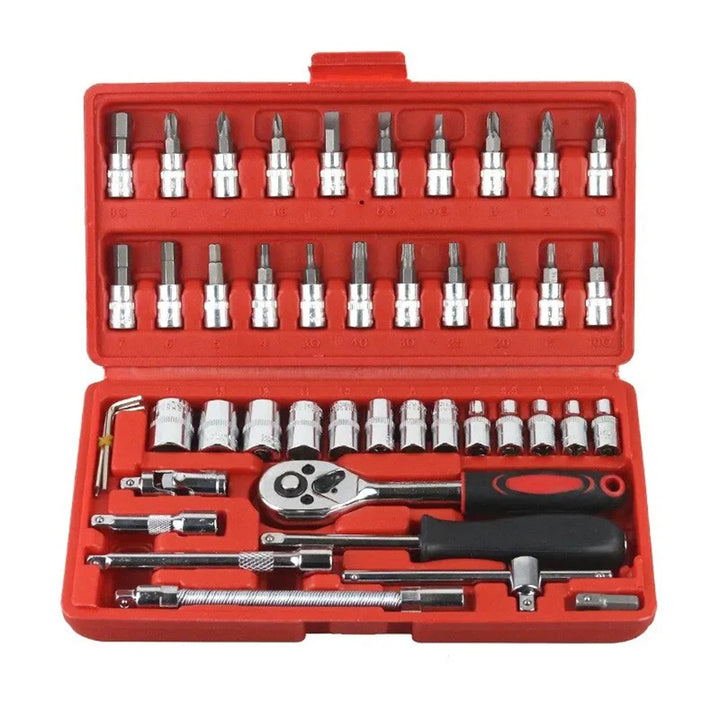 Car Repair Socket Wrench Set - 46pcs Professional Mechanic Kit - Carmodza.com