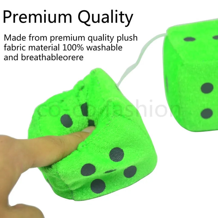 Dice Car Pendant: Velvet Plush Hanging Ornament New Year Gift - Carmodza.com