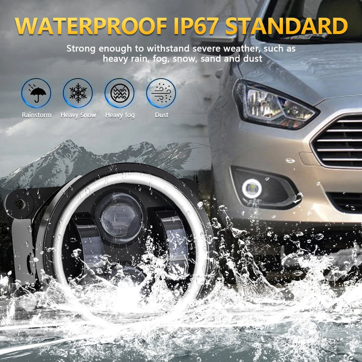 Wrangler LED Fog Lights with Halo DRL & Turn Signal - Carmodza.com