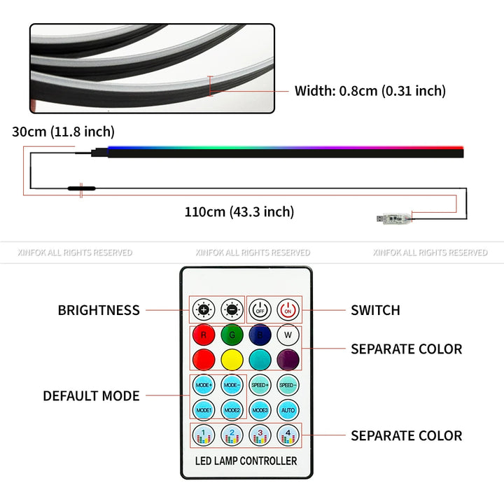 Car Interior LED Ambient Lights | App and Remote Control - Carmodza.com