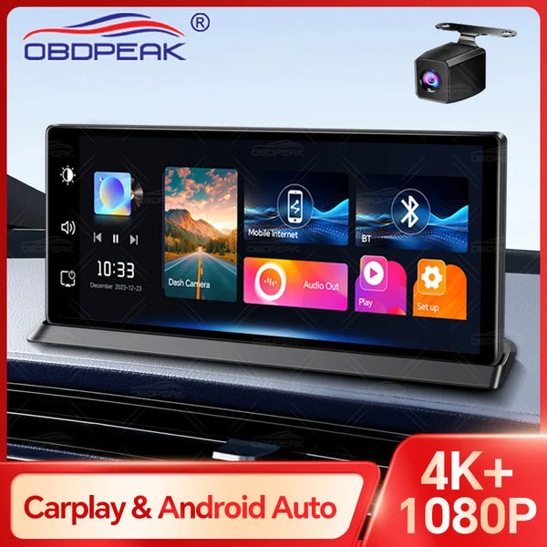 4K Wireless Carplay Android Auto Car DVR Dash Cam - Carmodza.com