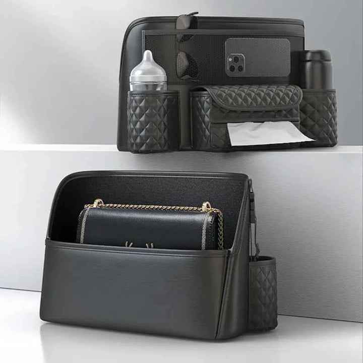 Universal Car Seat Middle Storage Bag – PU Leather Organizer - Carmodza.com