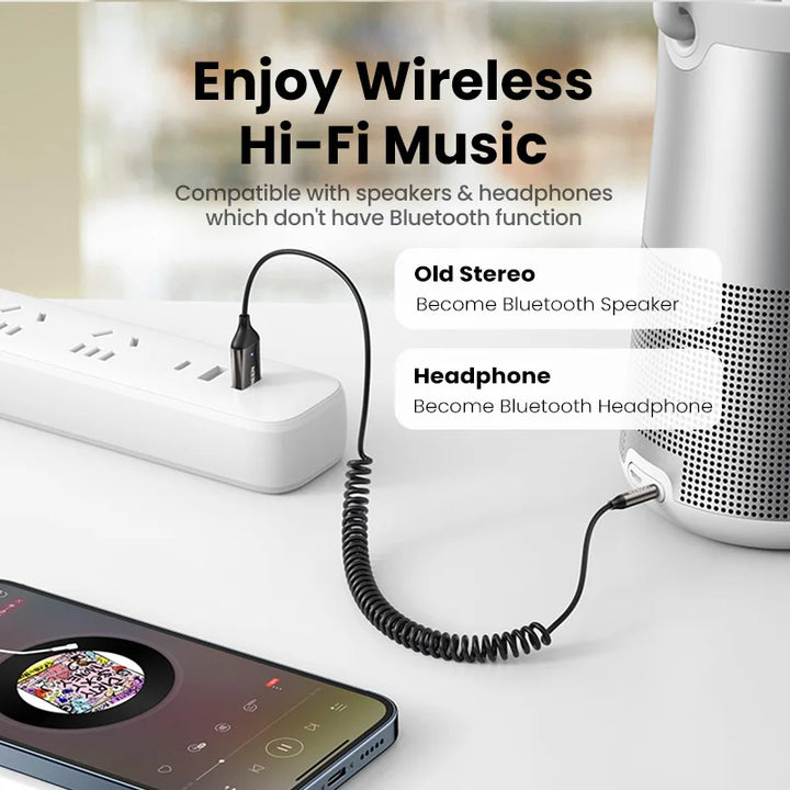Bluetooth Receiver 5.3 Adapter Hands-Free Car Kits AUX Audio 3.5mm Jack Music Wireless Receiver for Car BT Transmitter - Carmodza.com