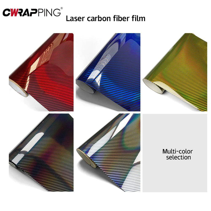 Holographic Carbon Fiber Vinyl Wrap | Glossy Car Sticker Film - Carmodza.com
