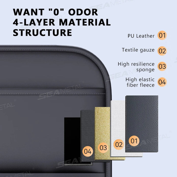 6-Pocket Car Seat Back Storage Bag – PU Leather Organizer - Carmodza.com
